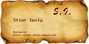 Stier Ipoly névjegykártya